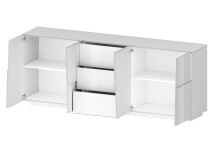Sideboard >Bitonto< in Weiß Hochglanz - 200x86x44cm (BxHxT)