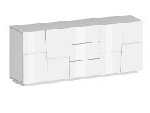 Sideboard >Bitonto< in Weiß Hochglanz -...