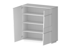 Hochkommode >Bitonto< in Weiß Hochglanz - 120x126x44cm (BxHxT)