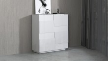 Hochkommode >Bitonto< in Weiß Hochglanz - 120x126x44cm (BxHxT)