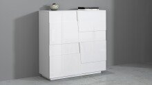 Hochkommode >Bitonto< in Weiß Hochglanz - 120x126x44cm (BxHxT)