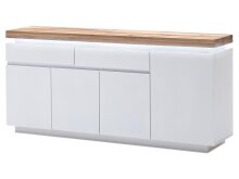 Sideboard >Lisa< in Weiß matt aus Massivholz - 175x81x40cm (BxHxT)