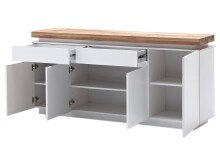 Sideboard >Lisa< in Weiß matt aus Massivholz - 175x81x40cm (BxHxT)