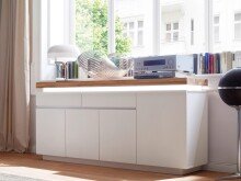 Sideboard >Lisa< in Weiß matt aus Massivholz...