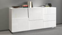 Sideboard >Bitonto< in Weiß Hochglanz -...
