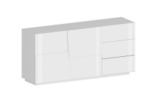 Sideboard >Bitonto< in Weiß Hochglanz - 180x86x44cm (BxHxT)
