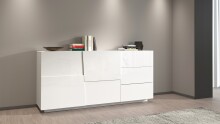 Sideboard >Bitonto< in Weiß Hochglanz - 180x86x44cm (BxHxT)