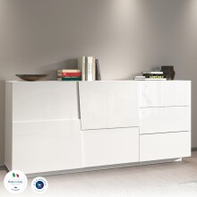 Sideboard >Bitonto< in Weiß Hochglanz - 180x86x44cm (BxHxT)