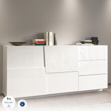 Sideboard >Bitonto< in Weiß Hochglanz - 180x86x44cm (BxHxT)