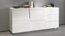 Sideboard >Bitonto< in Weiß Hochglanz -...