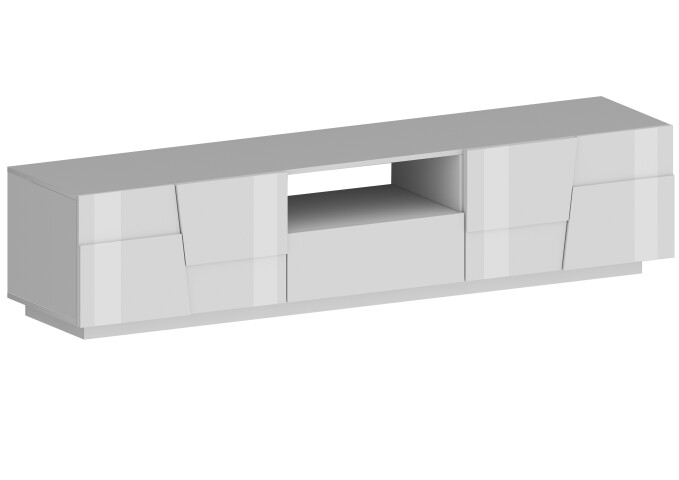 TV-Board >Bitonto< in Weiß Hochglanz - 220x46x44cm (BxHxT)