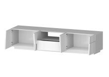TV-Board >Bitonto< in Weiß Hochglanz - 220x46x44cm (BxHxT)