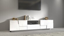 TV-Board >Bitonto< in Weiß Hochglanz - 220x46x44cm (BxHxT)