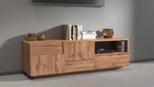 TV-Board >Bitonto< in Wotan Eiche Dekor - 150x46x44cm (BxHxT)