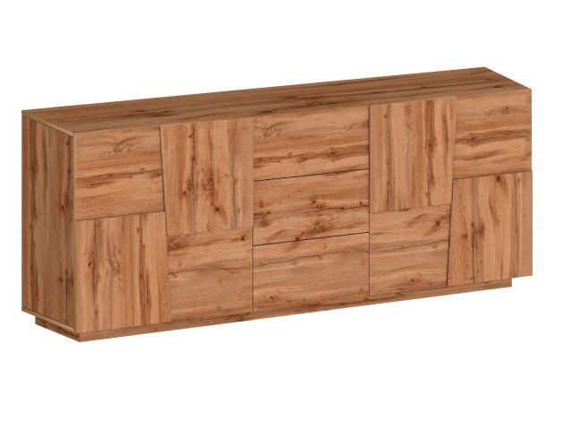 Sideboard >Bitonto< in Wotan Eiche Dekor - 200x86x44cm (BxHxT)