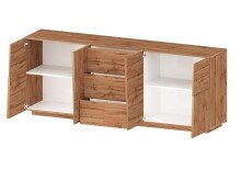 Sideboard >Bitonto< in Wotan Eiche Dekor - 200x86x44cm (BxHxT)