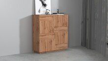Hochkommode >Bitonto< in Wotan Eiche Dekor - 120x126x44cm (BxHxT)