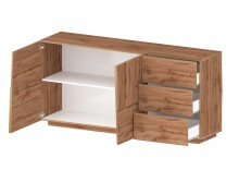Sideboard >Bitonto< in Wotan Eiche Dekor - 180x86x44cm (BxHxT)