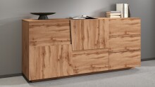 Sideboard >Bitonto< in Wotan Eiche Dekor - 180x86x44cm (BxHxT)
