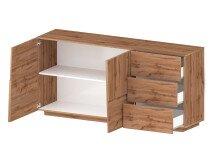 Sideboard >Bitonto< in Wotan Eiche Dekor - 180x86x44cm (BxHxT)