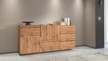 Sideboard >Bitonto< in Wotan Eiche Dekor - 180x86x44cm (BxHxT)