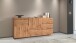 Sideboard >Bitonto< in Wotan Eiche Dekor - 180x86x44cm (BxHxT)