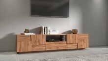 TV-Board >Bitonto< in Wotan Eiche Dekor - 220x46x44cm (BxHxT)