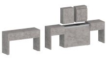 Essbank >Pachino< (2er-Set) in Bronx Beton - 66/290x45x25cm (BxHxT)