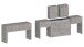 Essbank >Pachino< (2er-Set) in Bronx Beton - 66/290x45x25cm (BxHxT)