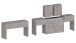 Essbank >Pachino< in Bronx Beton  - 66/290x45x25cm (BxHxT)
