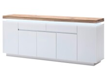 Sideboard >Lisa< in Weiß matt aus Massivholz - 200x81x40cm (BxHxT)
