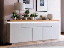 Sideboard >Lisa< in Weiß matt aus Massivholz...