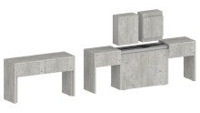 Essbank >Pachino< (2er-Set
) in Beton - 66/290x45x25cm (BxHxT)