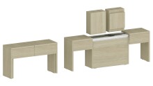 Essbank >Pachino< (2er-Set) in Ulme - 66/290x45x25cm (BxHxT)