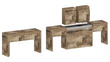 Essbank >Pachino< (2er-Set) in Pereira Ahorn - 66/290x45x25cm (BxHxT)