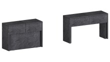 Essbank >Pachino< (2er-Set) in Schiefer - 66/290x45x25cm (BxHxT)