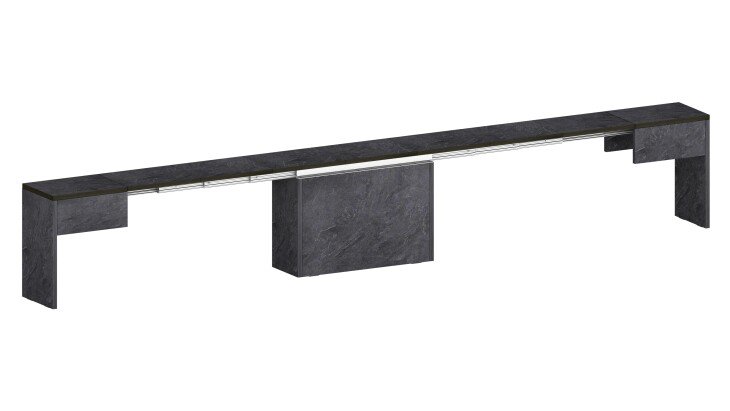 Essbank >Pachino< in Schiefer - 66/290x45x25cm (BxHxT)