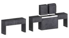 Essbank >Pachino< in Schiefer - 66/290x45x25cm (BxHxT)