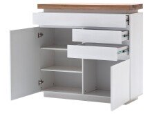 Kommode >Lisa< in Weiß matt aus Massivholz - 120x114x40cm (BxHxT)