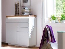 Kommode >Lisa< in Weiß matt aus Massivholz -...