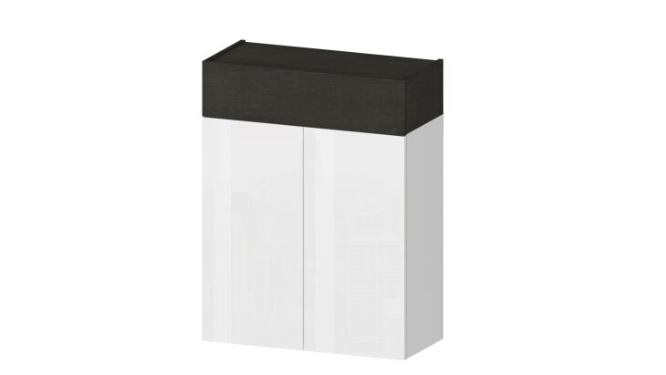 Schuhkommode >Portici< in Weiß Hg. / Schiefer  - 76x100x35cm (BxHxT)