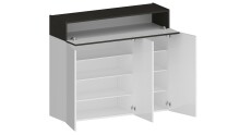 Schuhkommode >Portici< in Weiß Hg. / Schiefer  - 114x100x35cm (BxHxT)