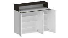 Schuhkommode >Portici< in Weiß Hg. / Schiefer  - 114x100x35cm (BxHxT)
