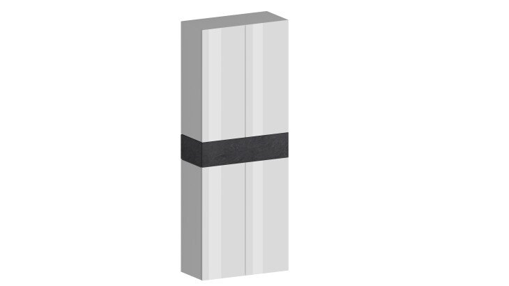 Schuhschrank >Portici< in Weiß Hg. / Schiefer  - 76x200x35cm (BxHxT)