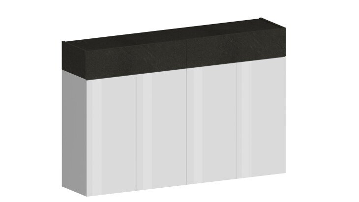 Schuhkommode >Portici< in Weiß Hg. / Schiefer  - 152x100x35cm (BxHxT)