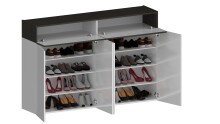 Schuhkommode >Portici< in Weiß Hg. / Schiefer  - 152x100x35cm (BxHxT)