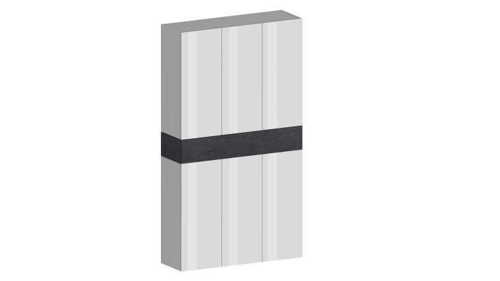 Schuhschrank >Portici< in Weiß Hg. / Schiefer - 114x200x35cm (BxHxT)