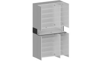 Schuhschrank >Portici< in Weiß Hg. / Schiefer - 114x200x35cm (BxHxT)