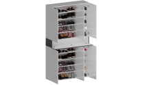 Schuhschrank >Portici< in Weiß Hg. / Schiefer - 114x200x35cm (BxHxT)