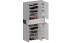 Schuhschrank >Portici< in Weiß Hg. / Schiefer - 114x200x35cm (BxHxT)